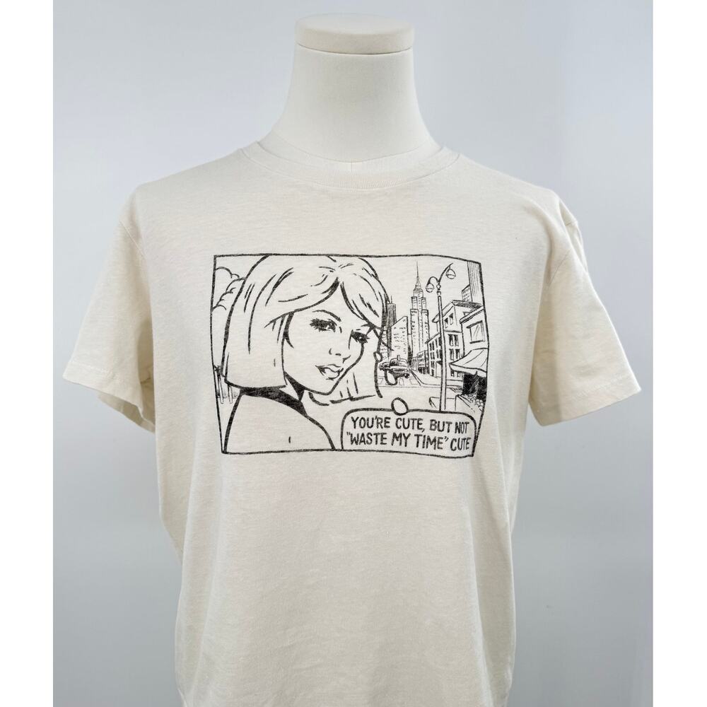 RE/DONE Hanes You're Cute Graphic T-shirt Tee White Vintage Ivory Feminist M